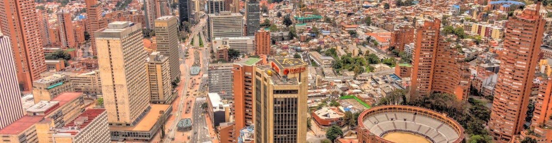 Bogotá panoramic view during golden hour