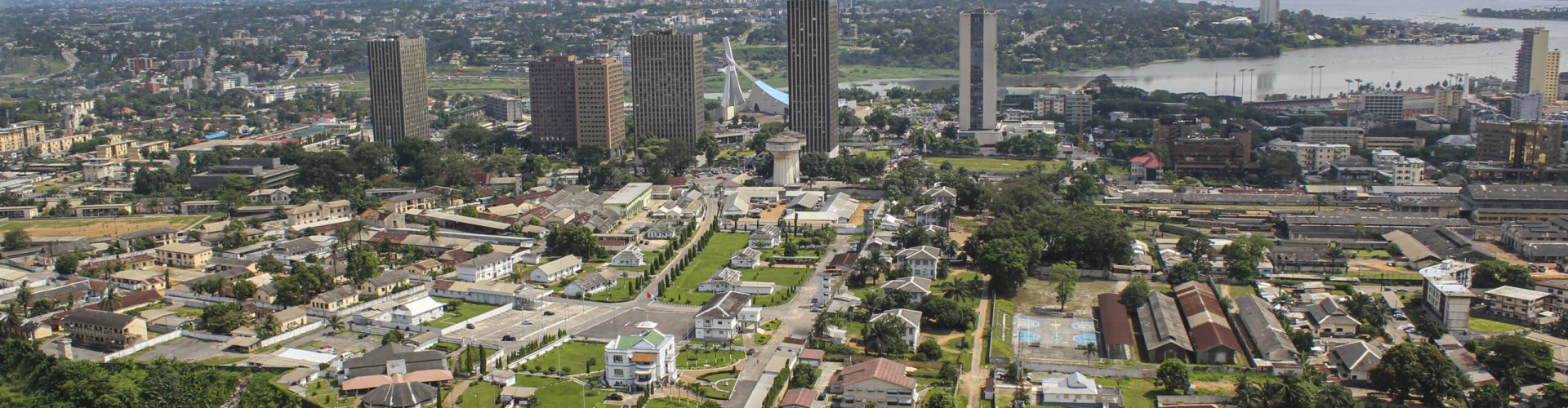 Sunset over Abidjan lagoon