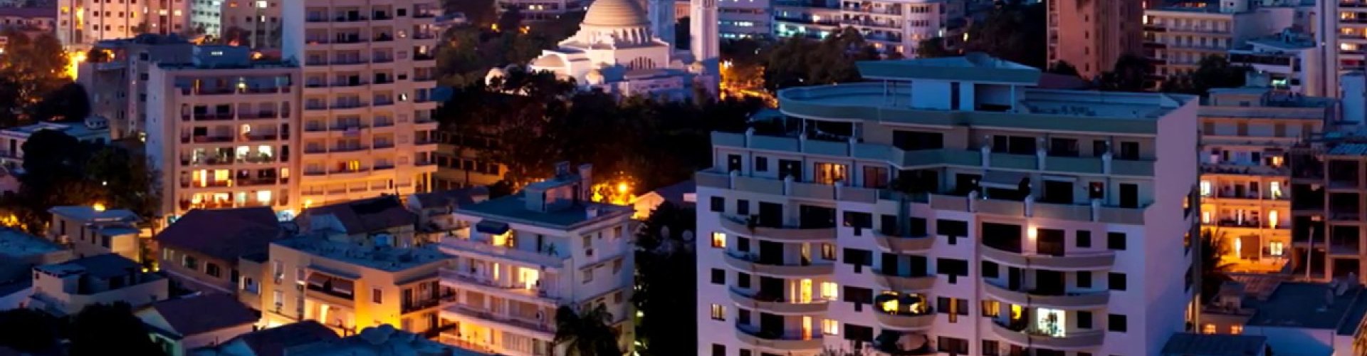 Sunset over Dakar cityscape