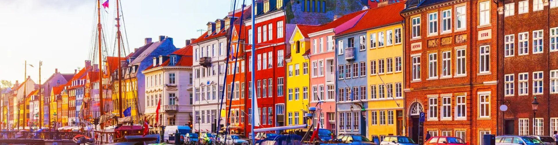 Copenhagen cultural district at dusk