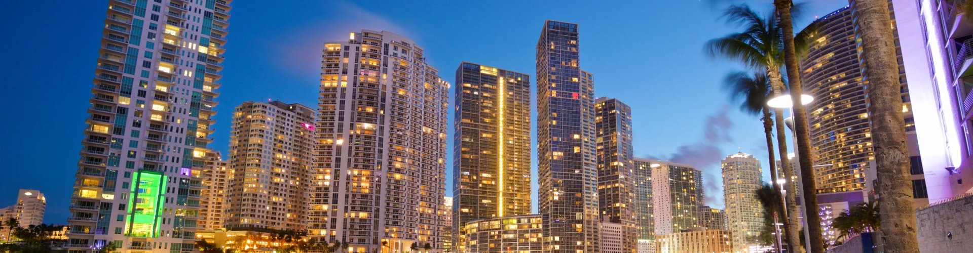 Miami skyline at sunset