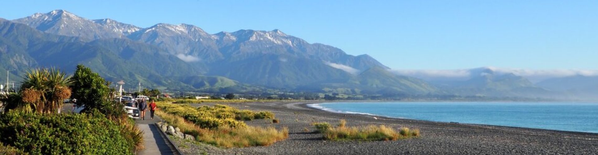 Coastal view of Kaikōura, NZ at sunset