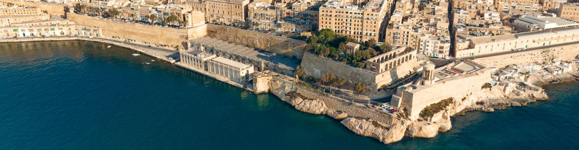 Valletta cityscape at sunset