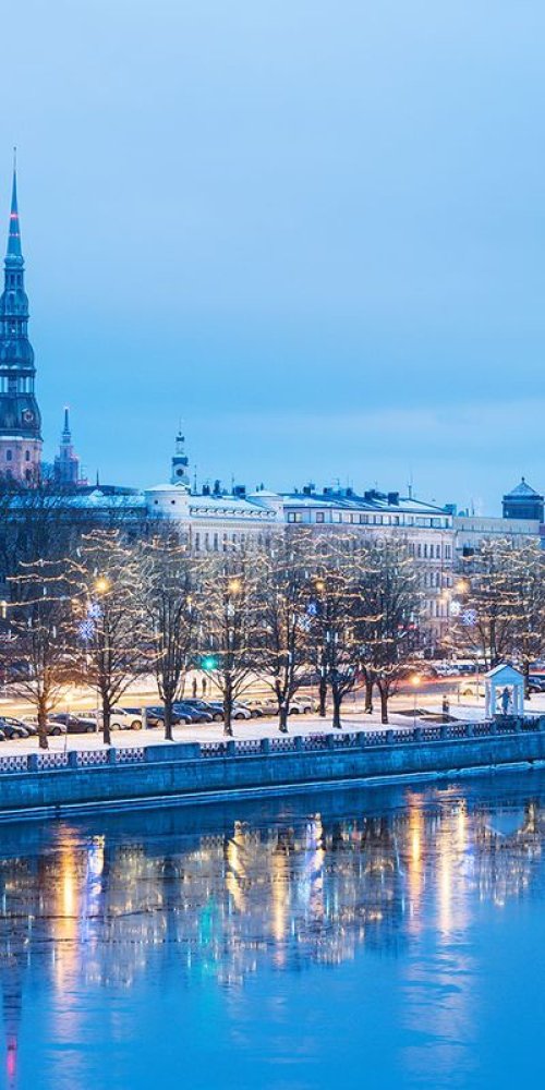 Tram and bicycles in Rīga