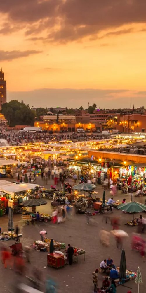 Traditional street scene in Marrakech, MA